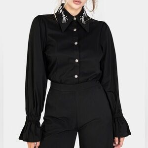 Disturbia Clothing - Tempora Embroidered Button Up Shirt - Size US 4 - BNWOT